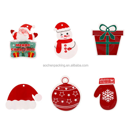 Custom Die Cut Mylar Bags Moisture-Proof PE Plastic for Candy Packaging and Christmas Decoration Supplies Ornament Low MOQ