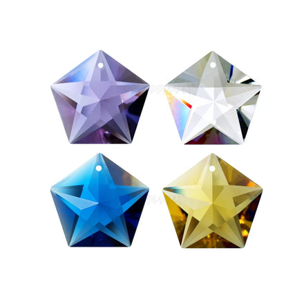Crystal Star Shaped 45mm Hanging Jewelry Ornament Pendant Suncatcher Decoration DIY Loose Beads GOLDENHAITAI