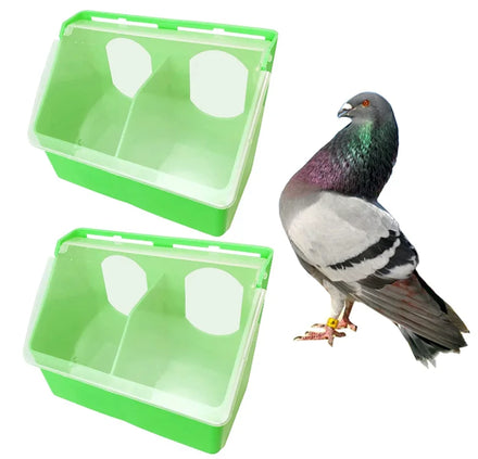 YYX LMB07 2 Holes PP Plastic Feeder Cup Hanging Cage Box Bird Parrot Pigeon Food Dispenser Pigeon Food Feeder