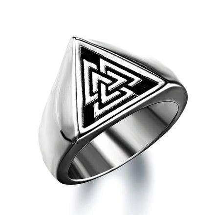 Custom Personalized Men's Ring Jewelry Nordic Vintage Silver Ring Stainless Steel Ring for Man