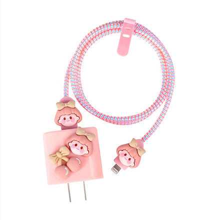 Custom Eco-Friendly Promotional Cartoon Cable Phone Accessories Silicone Mobile Phone USB Charging Cable Protector