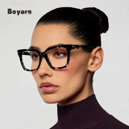 Boyarn Anti Blue Light Glasses Square Eyeglasses Frames Women Blocking Blu Ray Computer Eyewear Optical Spectacles Frame TR90