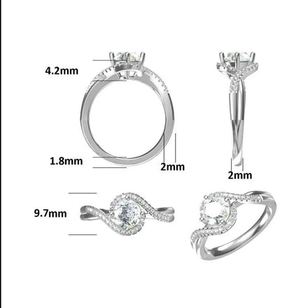 Xingyue Moissanite Jewelry  925 Sterling Silver Moissanite Diamond Engagement  Rings for Women