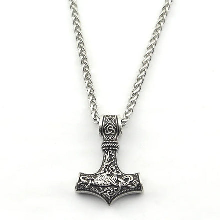 Cheap Wholesale Thor Hammer Necklace for Men Vintage Viking Jewelry Thor Mjolnir Pendant