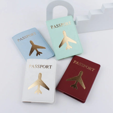 New Arrival PU Leather Passport Holder Cover luxury Hot Stamping Airplane logo Passport Cover for Travelling 7colors in Stock
