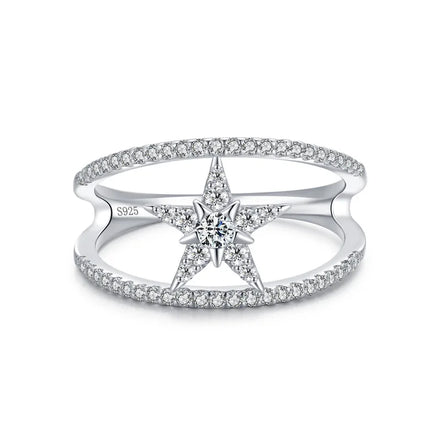 Ada Jewelry Anel Feminino High Quality S925 Sterling Silver Women's Fashion Five-Pointed Star Ring