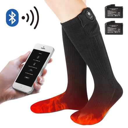 Dongguan Waterproof Anti-Slip Woven Heated Winter Sports Socks 5V 5000mAh Smart Battery Double Layer Thick Quality Electric