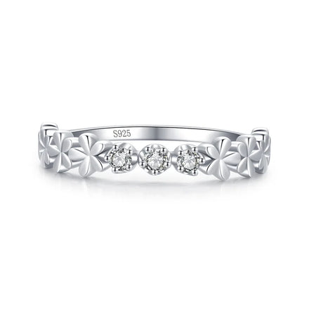 Ada Jewelry Anel Prata 925 Sterling Silver 3A Zircon Female Daisy Band Ring for Girls