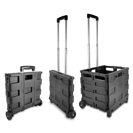Factory Price Folding Durable Plastic Shopping Basket Trolley with Wheels and Custom Logo for Supermarket Grocery Home Use