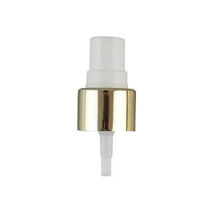 China Gold Silver Aluminum PP Plastic Non Spill Shiny Silver Fine Mist Pump Sprayer 24/410