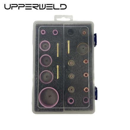 TIG Welding Torch Accessories Kit Ceramic Nozzle Gas Lens Collet Body for WP-17/18/26