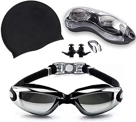 2023 Cap Nose Clip Earplug Hat Packages Goggles for Swim No Leaking Adult Triathlon Anti Fog Adjustable Swimming Goggles