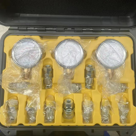 Hydraulic Pressure Test Kit with 5 Gauges 5 Test Hoses 13 Couplings and 14 Tee Connectors Pressure Gauge Kit Test Kit