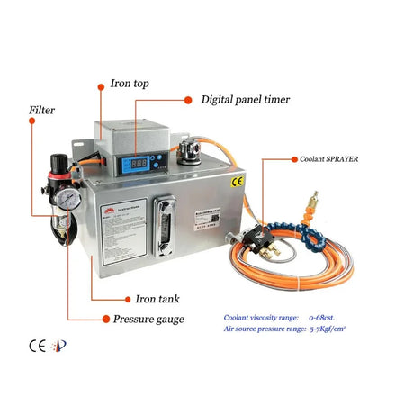 10L Iron Tank Automatic Electric Metalworking Coolant Pump Lubrication System Metal Cutting Oil Mist Spray for Lathe Cnc Machine