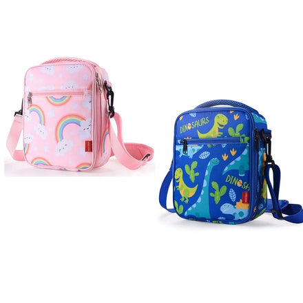2023 New Dino Cloud Kids Lunch Bag Set Portable Polyester Refrigerated Lunch Box Ice Bag Children's Lunch Bag Fun Cartoon