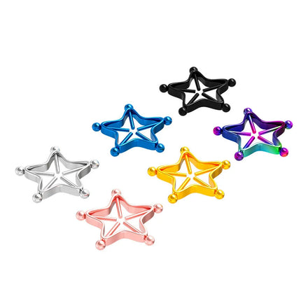 Charm 316L Stainless Steel Five Pointed Star Shape Adjustable Nipple Ring Screw Non Piercing Nipple Rings Body Jewelry