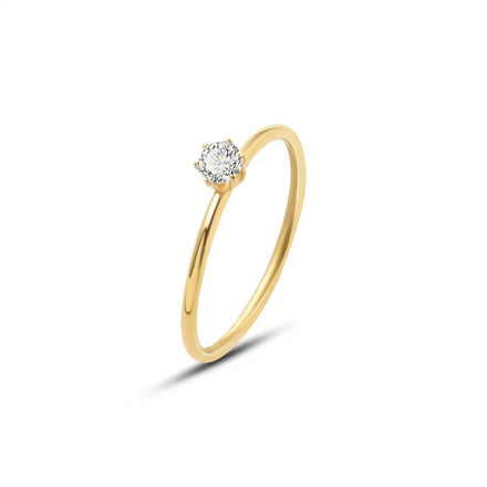 INS 18k Stainless Steel Titanium Steel Ring for Women Anillos De Mujer Wholesales Elegant Small Zircon Diamond Rings Women