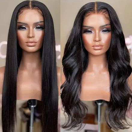 Wholesale Brazilian Bone Straight Lace Front Wigs Wholesale Body Wave Human Hair Glueless Swiss HD Lace Front Black Women Long
