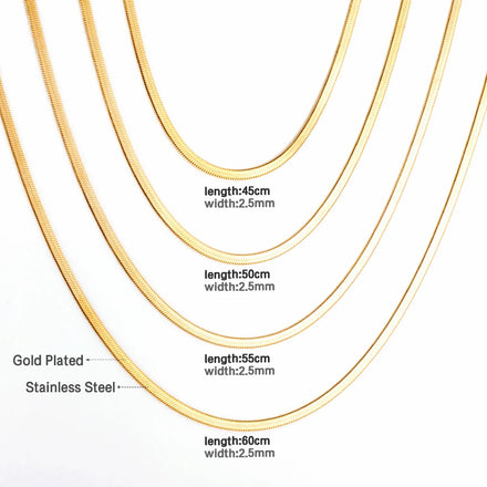 Fashion Snake Chain Necklace Waterproof Minimalist Non Tarnish Stainless Steel Women 18K Gold Plated Chain Link Necklace