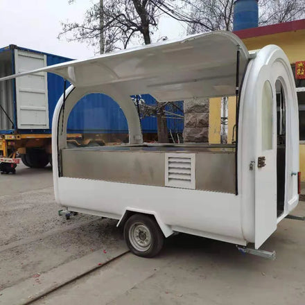 Fully Equipped Towable Fiberglass & Aluminum Mall Food Cart Foodtruck for Snack Food Candy Chips Outdoor Vending in UAE