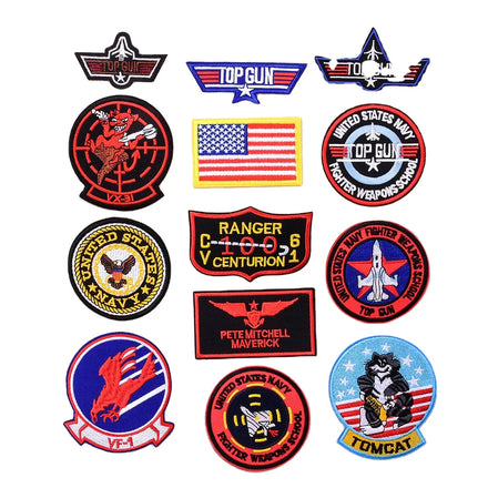Hook&Loop /iron on Twill Embroidery Aviator Armband Badge Patch for Winter Jacket