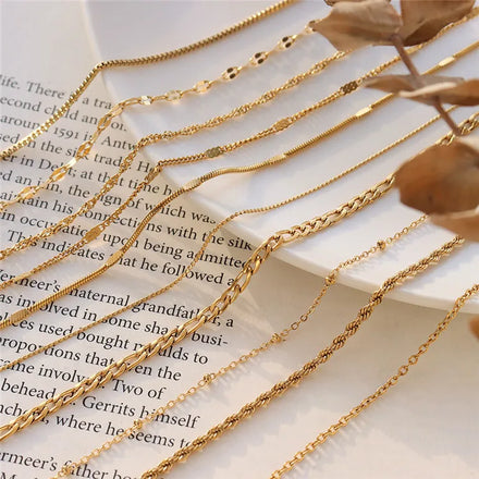 SP Fine Jewelry Multi Styles Simple Chain Design Stainless Steel DIY Jewelry Making Chain Necklace