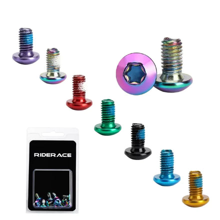 12Pcs Bicycle Disc Brake Screw M5X10mm T25 Plating Titanium Colorful MTB Bike Color Non-slip Disc Screw Cycling Accessories