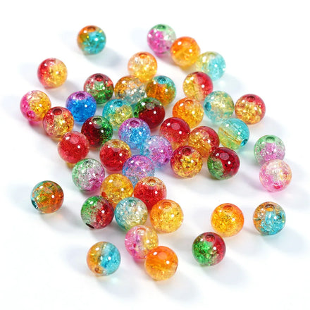 DS Factory Direct Sell 8/10/12mm Acrylic Explosion Beads Cracked Crystal Bulk Beads for Jewelry Making