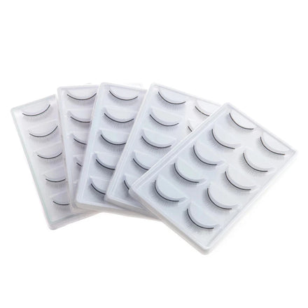 5 Pairs Soft Natural Self-Adhesive Practice Lash Strips Eyelash Extensions Training Tools for Beginners