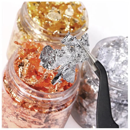 1Piece Nail Decoration Accessories Gold Silver Copper Foil Sequins Glitter Leaf Flake Sheet Bulk Foil Paper for Gilding Manicure