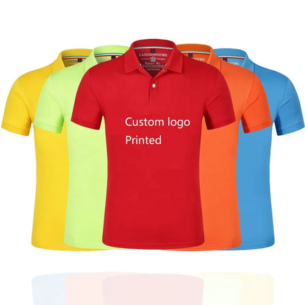 Wholesale Men Women Solid Custom logo Advertising Activity Lapel t Shirts Blank Plain t Shirt Custom Polo Shirts