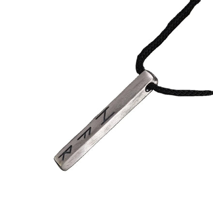 Vintage 925 Sterling Silver Nordic Viking Rune Month Necklace for Men Women 60cm Adjustable Rope String