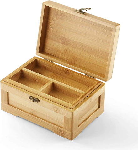 Custom Large Wooden Stash Box with Rolling Tray Wooden Stash Box with Removable Divider Wooden Stash Box