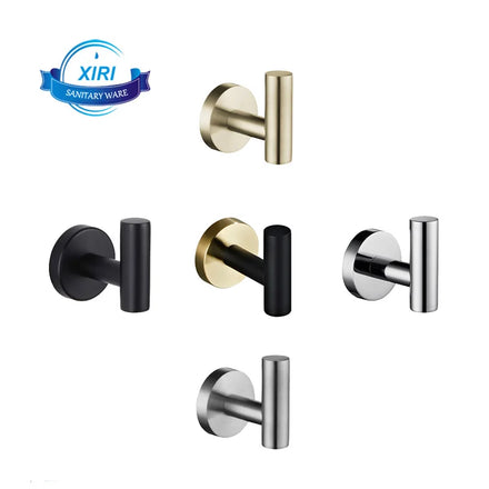 Bathroom 304 Stainless Steel Hanging Clothes Hook Kitchen and Bathroom Hardware Hanging Black Coat Hook Row Hook HK07