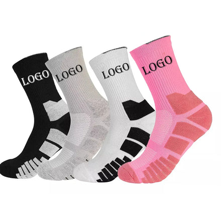 Custom Logo Basketball & Sports Compression Crew Socks Breathable Fabric for Autumn Cycling-Customizable Logo