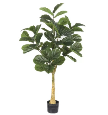 Hot Sell New Arrivals Wholesale Plastic PE Trunk Artificial Frond Fiddle Leaf Fig Tree Plants 120cm