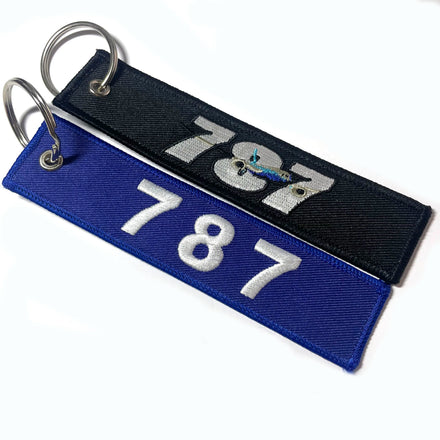 No Minimum Order Boeing 787 Embroidery Key Chain Custom Embroidered Keyring Tag