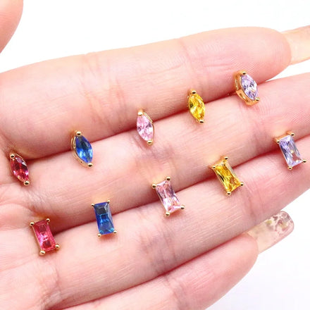 Gaby New Stainless Steel Heart Teardrop Marquise Nose Rings Gold Plated Body Jewelry for Weddings Wholesale Nose Studs Piercing