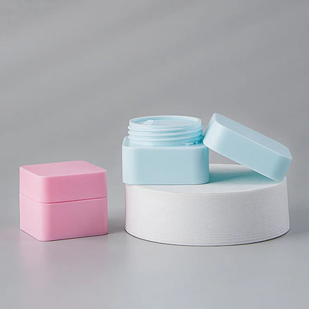 Empty square Skincare Cosmetic Packaging 5g 10g 20g 30g 50g White Blue pink Black Cream Cosmetic Plastic Jar