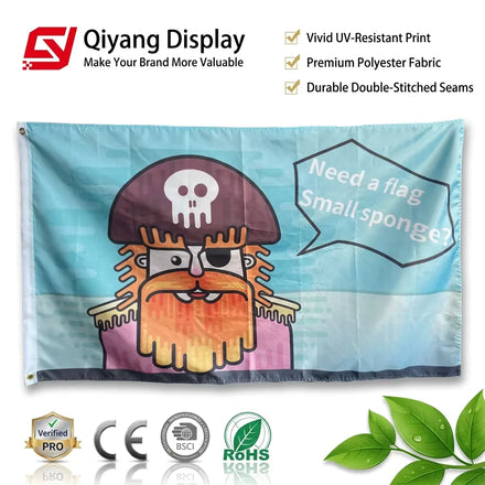 3x5ft Good Quality 100% Polyester Manufacturer Wholesale Outdoor Cartoon Custom Flags Banners