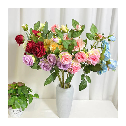 Top Quality Wholesale Wedding Cheap Artificial Flower 5 Heads Rose With Orchid Heart
