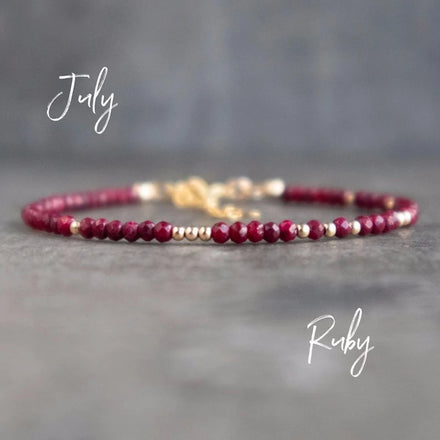 Dainty Gold Filled Natural Crystal Birthstone Bracelet Gemstone Beaded Stackable Bracelets for Women Jewelry Christmas Gifts