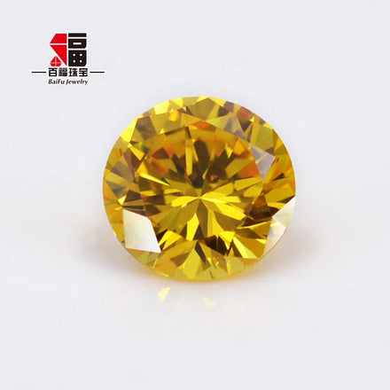 Baifu 1.0-3.0mm Wholesale Dark Gold Color Round Brilliant Cut CZ 5A Loose Cubic Zirconia for Jewelry