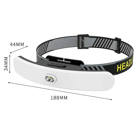 Portable USB-Rechargeable LED Head Torch Headlamp Waterproof 6-8 Modes Flash Light Long-Lasting Plastic Tool Box Eyelashes Tools