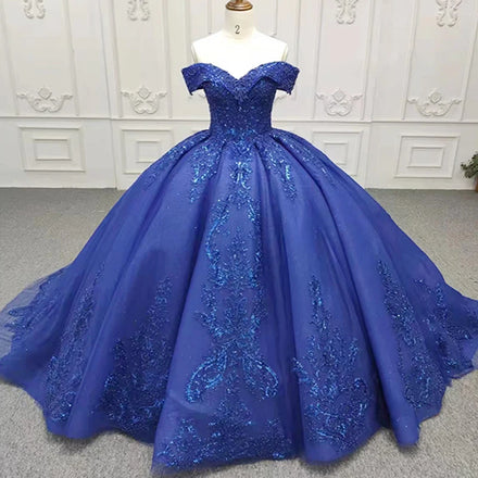 9882 Best Selling Wedding Dresses Women'S Wedding Party Sequin Off Shoulder Short Sleeve Bridal Dresses