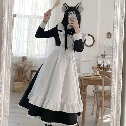 New Design Gothic Fancy Stage Uniform Women Party Japanese Girl Cosplay Anime Dress Maid Lolita Dress Costume