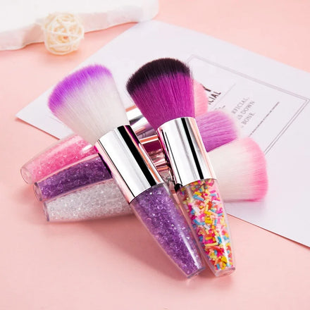 Wholesale Diamond Handle Nail Dust Brush Makeup Brushes Tool Acrylic Glitter Powder Cleaning Brush