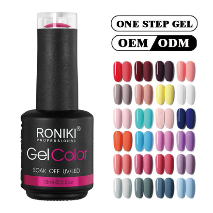 RONIKI Nail Supplies 3 in 1 Soak Off UV Gel Polish Mixed Color Vegan Hema Free One Step Gel