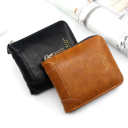 Chinese Factory Directly Sell Custom Excellent Quality Men PU Leather Purse Short Purse Men's Wallet