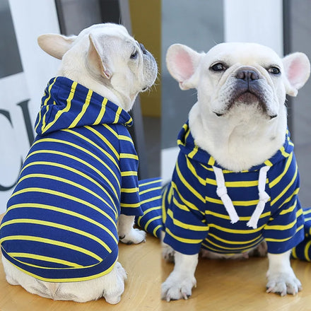 XS~XXL Wholesale Fashion New Black and White Stripe French Bulldog Pug Hoodie